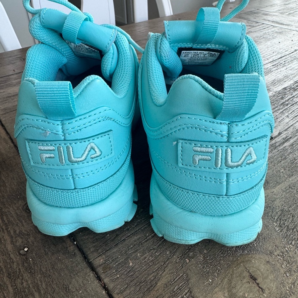 FILA Disruptor II Chunky Sneakers in Aqua Blue - Picture 4 of 8